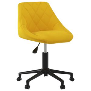 vidaXL Въртящ се офис стол, горчица жълто, кадифе