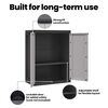 vidaXL Външен шкаф за съхранение, сиво и черно, 65x37x85 см, PP
