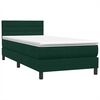 vidaXL Box Spring легло с матрак Тъмнозелено 90x220 cm Кадифе