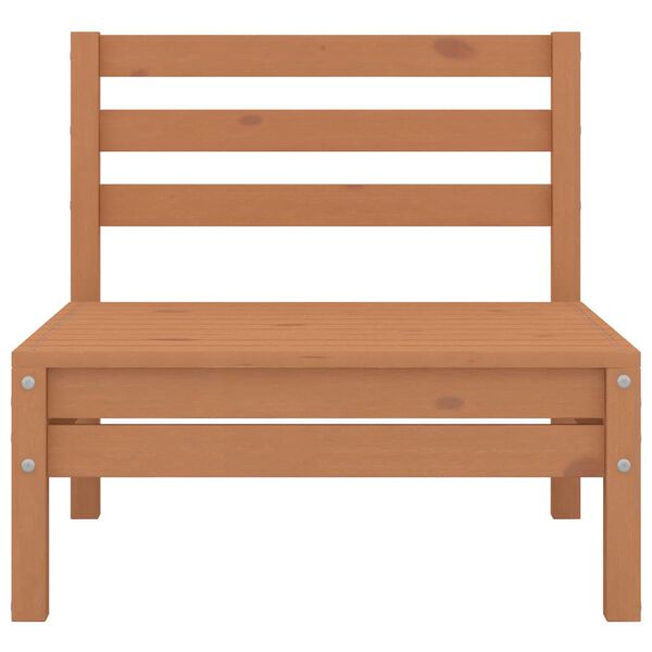 vidaXL Градински лаундж комплект, 9 части, меденокафяв, бор масив