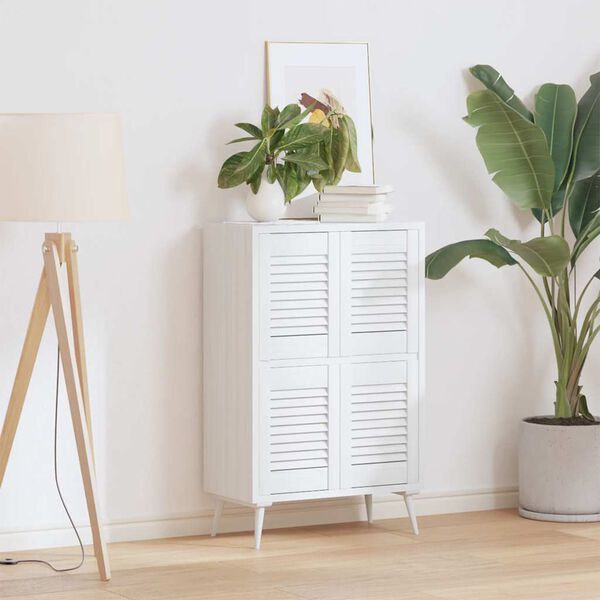 vidaXL Врати за шкафове с лустросан дизайн 4 бр., бели 39,5x29,5 см