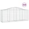 vidaXL Габионни кошници арка 20 бр 200x50x80/100 см поцинковано желязо