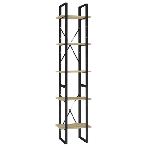 vidaXL 5-етажна библиотека сонома дъб 40x30x175 см инженерна дървесина