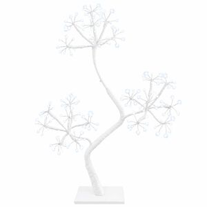 vidaXL S-образна LED коледна елха 2 бр. Бяло 18 x 18 x 45 см Стомана