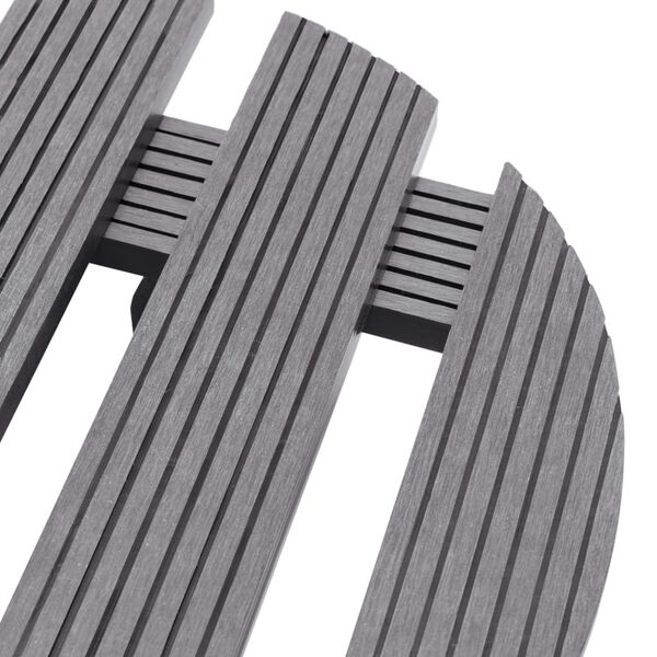 vidaXL Поставки за цветя на колелца, 2 бр, сиви, &Oslash;30x7,5 см, WPC