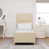 vidaXL Рамка за легло с таблото Крем 80 x 200 cm текстил