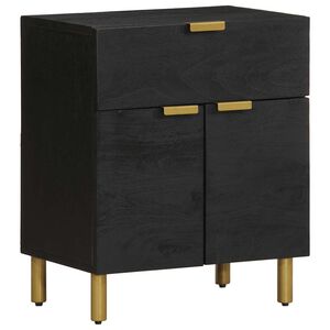 vidaXL Нощно шкафче, черно, 50x33x60 см, инженерно дърво
