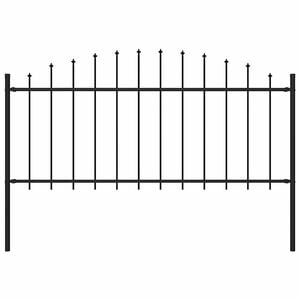 vidaXL Градинска ограда Woerden с връх тип копие, стомана, 170x125 см, черна