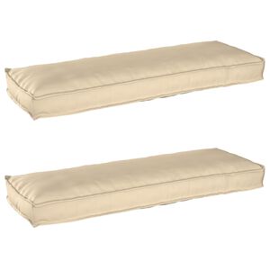 vidaXL Комплект възглавници за палет 2 pcs Бежово 120 x 40 x 8 см