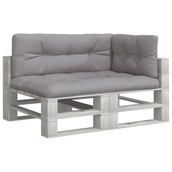 vidaXL Палетни възглавници, 3 бр, сиви, текстил