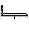 vidaXL Рамка за легло, черна, борово дърво масив, 140х190 см