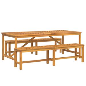 vidaXL Комплект за хранене в градината 3 pcs Кафяво