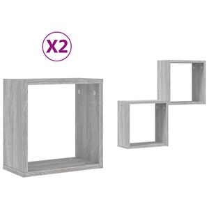 vidaXL стенни кубчета 2 бр. сиви сонома 30x15x30 см