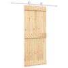 vidaXL Преплъзваща се врата Естествено и бяло 85 x 210 cm