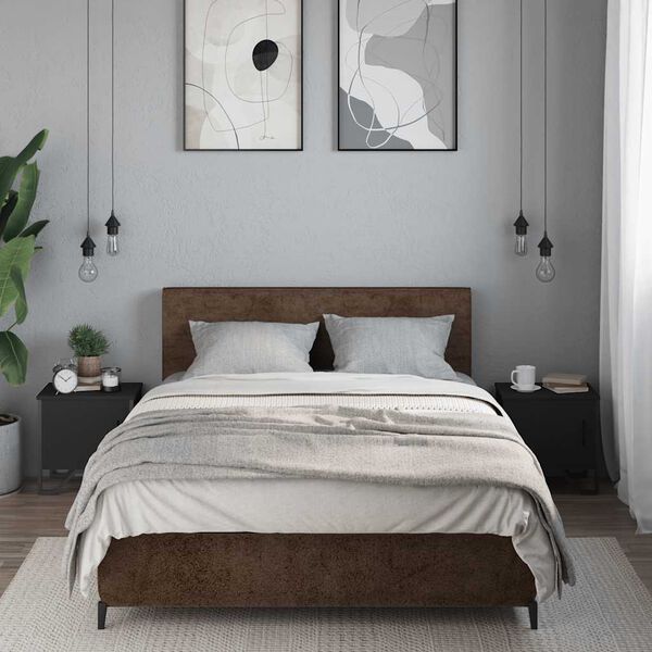 vidaXL Нощни шкафчета, 2 бр, черни, 40x30x40 см, инженерно дърво