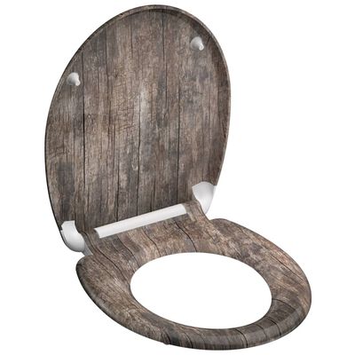 SCHÜTTE Дуропласт тоалетна седалка с плавно затваряне OLD WOOD принт