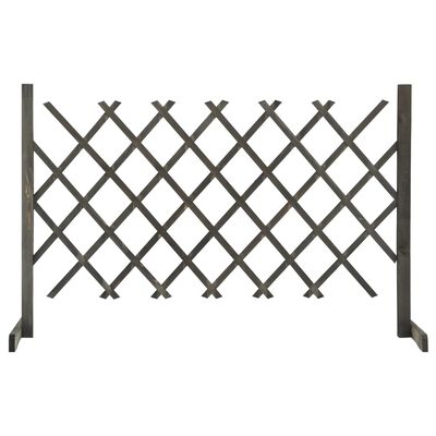 vidaXL Градинска оградна решетка, сива, 120x90 см, чам масив