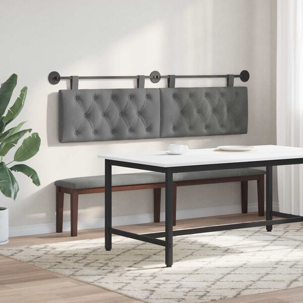 vidaXL Висяща табла Тъмен сив 190 x 55 x 7 см Кадифе