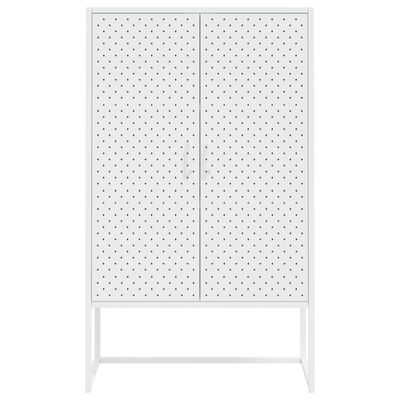vidaXL Висок шкаф, бял, 80x35x135 см, стомана