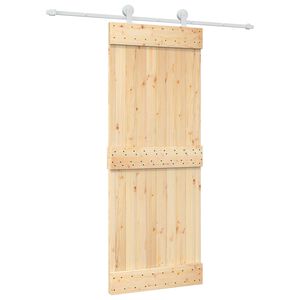 vidaXL Преплъзваща се врата 80 x 210 cm Естествено и бяло