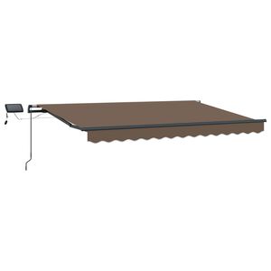 vidaXL Прибираща се тента Таупе 400 &times; 350 cm Тъкан и алуминий