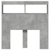 vidaXL Табла шкаф с LED, бетонно сив, 100x17x102 см