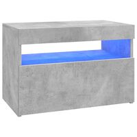 vidaXL ТВ шкаф с LED осветление, бетонно сив, 60x35x40 см