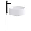 vidaXL Мивка за баня с кран и отвод Матово черно 40,5 x 40,5 x 15,5 см