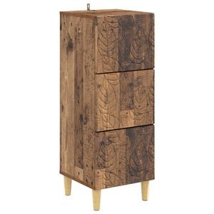 vidaXL Чекмеджетен шкаф Старо дърво 33 x 34,5 x 90 см