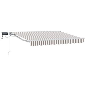 vidaXL Ръчна рамка за сенник с LEDs Светлосив и бял 3 x 2,5 m