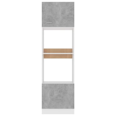 vidaXL Шкаф за микровълнова, бетонно сив, 60x57x207 см, ПДЧ