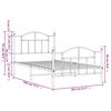 vidaXL Метална рамка за легло с горна и долна табла, бяла, 100x190 см