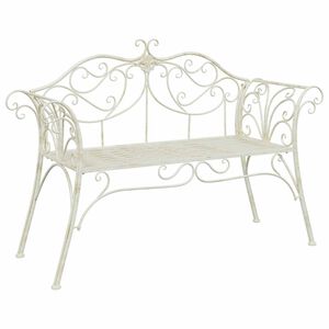 vidaXL Градинска пейка 2-Брой места 130 x 47 x 90 см Стомана