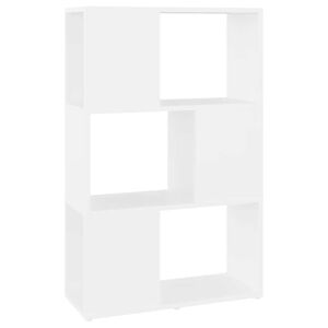 vidaXL Библиотека, бяла, 60x24x94 см, инженерно дърво