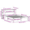 vidaXL Легло с етажерка за книги, без матрак, 135x190 см, бор масив
