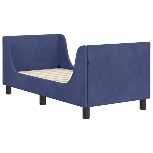 vidaXL Легло за малко с главна дъска Полицейско синьо 70 x 140 cm