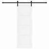 vidaXL Преплъзваща се врата Бяло 73,5 x 211 см Солидно борово дърво