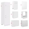 vidaXL Комплект кухненски шкафове, 7 части, "Lyon", бяло инженерно дърво