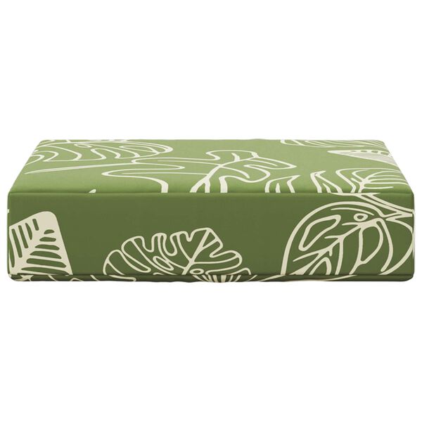 vidaXL Възглавница за открито седалка Зелени листа 40 x 40 x 8 см