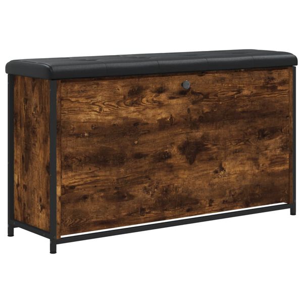 vidaXL Пейка за обувки с подвижно чекмедже, опушен дъб, 102x32x56 см