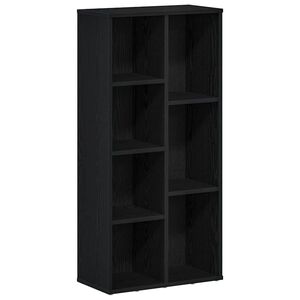 vidaXL Библиотека, черен дъб, 50x25x104 см, инженерно дърво