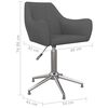 vidaXL Въртящи се трапезни столове, 6 бр, тъмносиви, текстил