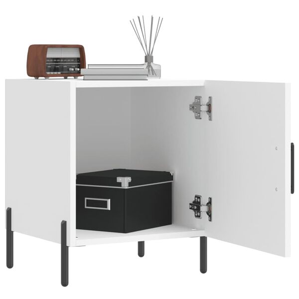 vidaXL Нощни шкафчета 2 бр бели 40x40x50 см инженерно дърво