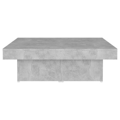 vidaXL Маса за кафе, бетонно сива, 90x90x28 см, ПДЧ