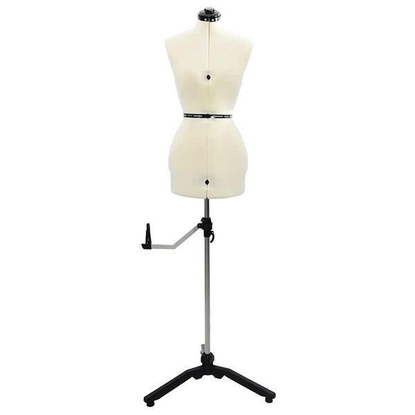 vidaXL Регулируем формат за рокля женски Крем s Кадифе