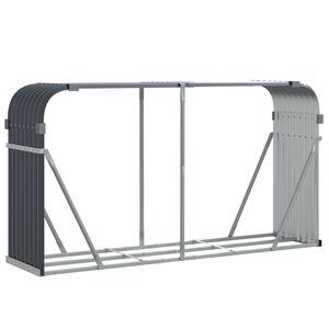 vidaXL Поставка за дърва, антрацит, 180x45x100 см, поцинкована стомана