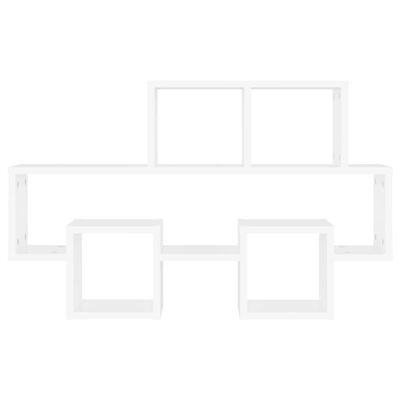 vidaXL Стенен рафт във форма на кола, бял, 82x15x51 см, ПДЧ