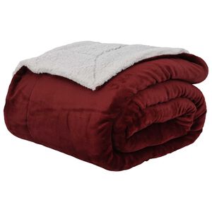 vidaXL Одеяло Бордо червен 240 x 270 см 3.17 kg Мека вълна