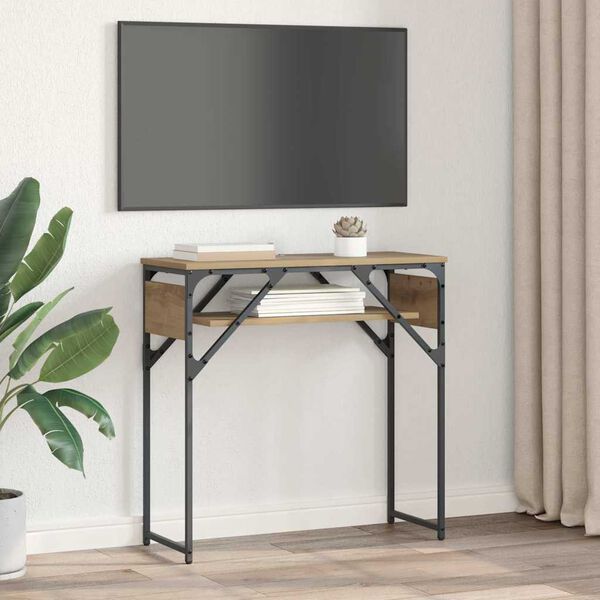 vidaXL Конзолнамаса Дъб 75x30x75см Инженерно дърво