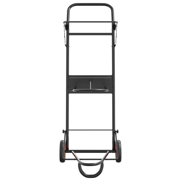 vidaXL Количка за седло, сгъваема, черна, стомана